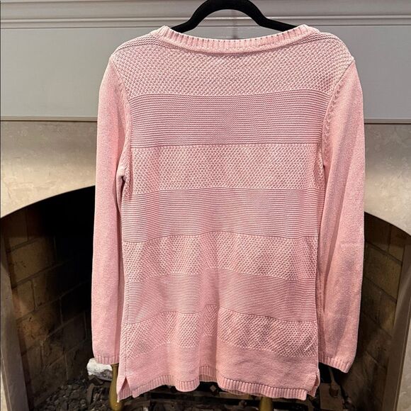 Talbots Pink Textured Crew Neck Sweater Size Medium - Picture 4 of 4